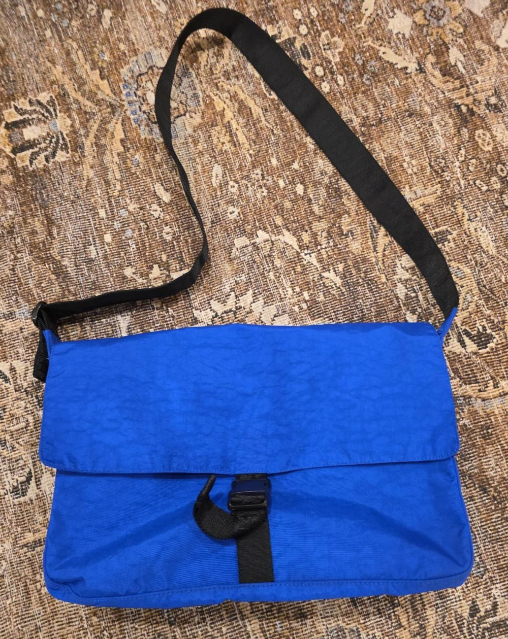 BAGGU Nylon Messenger Lapis Blue Laptop Crossbody Shoulder Work School Travel